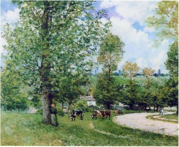 alfred sisley cow pasture near louveciennes 1875 Oil Paintings